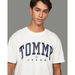 Tommy Hilfiger Tommy Varsity Tee Ancient White. Available at Platypus Shoes for $79.99