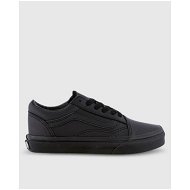 Detailed information about the product Vans Kids Old Skool Black Leather (leather) Black Mono