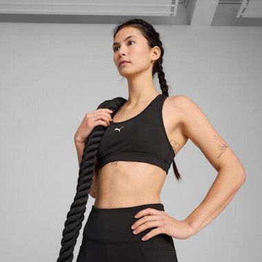 4KEEPS Women's Bra in Black/Small Cat, Size XS, Polyester/Elastane by PUMA