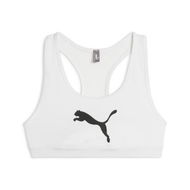 Detailed information about the product 4KEEPS Women's Training Bra in White/Big Black Cat, Size Large, Polyester/Elastane by PUMA