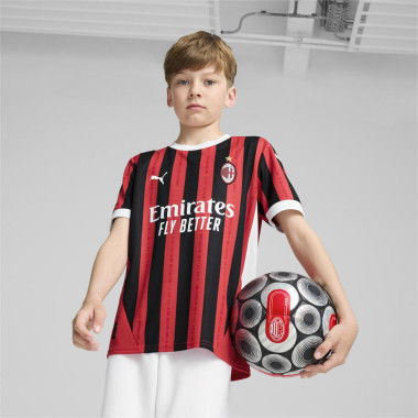 AC Milan 24/25 Home Jersey Shirt Youth in For All Time Red/Black, Size 6, Polyester by PUMA