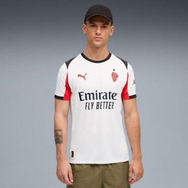 AC Milan 25/26 Away Jersey Shirt Men in White/For All Time Red, Size Small, Polyester by PUMA
