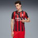 AC Milan 25/26 Men's Home Jersey Shirt in For All Time Red/Black, Size Small, Polyester by PUMA. Available at Puma for $130.00