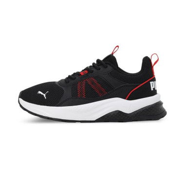 Anzarun 2.0 Trainers Youth Shoes in Black/For All Time Red/White, Size 6.5, Textile by PUMA Shoes