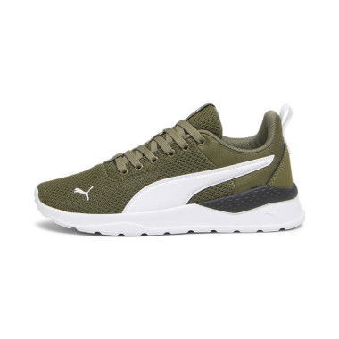 Anzarun Lite Sneakers Youth in Olive Drab/White, Size 5 by PUMA