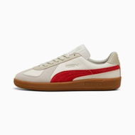 Detailed information about the product Army Trainer Unisex Sneakers in Warm White/Red/Gum, Size 8.5, Textile by PUMA Shoes