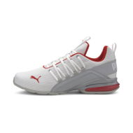 Detailed information about the product Axelion Block Men's Running Shoes in White/High Rise/High Risk Red, Size 11, Rubber by PUMA Shoes