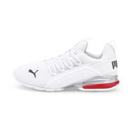 Detailed information about the product Axelion LS Men's Running Shoes in White/High Risk Red, Size 8.5, Synthetic by PUMA Shoes