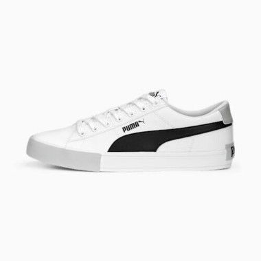 Bari Casual Canvas Unisex Sneakers in White/Black/Glacial Gray, Size 8.5 by PUMA Shoes