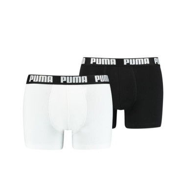 Basic Men's Boxers 2 Pack in White/Black, Size Large by PUMA