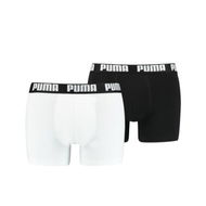 Detailed information about the product Basic Men's Boxers 2 Pack in White/Black, Size Large by PUMA