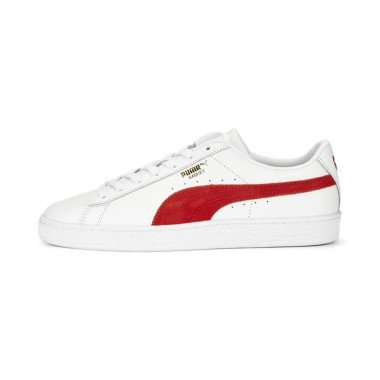 Basket Classic 75Y Sneakers Men in White/Red/Gold, Size 4.5, Synthetic by PUMA Shoes