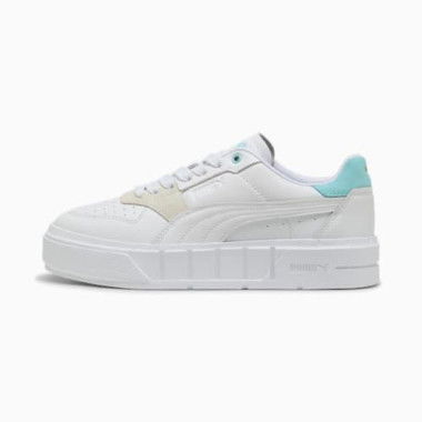 Cali Court Match Sneakers Women in White/Safe Lake, Size 10.5, Textile by PUMA