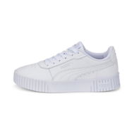 Detailed information about the product Carina 2.0 Sneakers Youth in White/Silver, Size 7 by PUMA Shoes