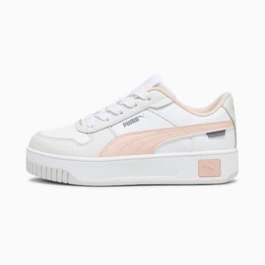 Carina Street Sneakers Kids in White/Rose Dust/Feather Gray, Size 2, Textile by PUMA Shoes