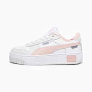 Detailed information about the product Carina Street Sneakers Youth in White/Rose Dust/Feather Gray, Size 5 by PUMA Shoes