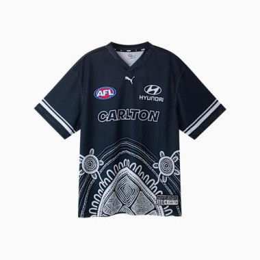 Carlton FC 2026 Unisex Warm Up Top in Dark Navy/White/Cfc, Size Medium by PUMA