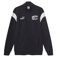 Detailed information about the product Carlton Football Club 2024 Menâ€™s Heritage Zip Up Jacket in Dark Navy/White/Cfc, Size 2XL, Cotton/Polyester by PUMA