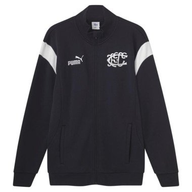 Carlton Football Club 2024 Menâ€™s Heritage Zip Up Jacket in Dark Navy/White/Cfc, Size Medium, Cotton/Polyester by PUMA