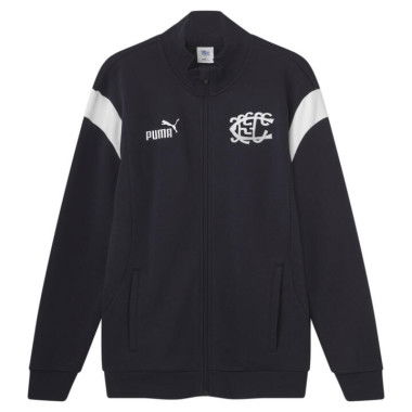 Carlton Football Club 2024 Menâ€™s Heritage Zip Up Jacket in Dark Navy/White/Cfc, Size Small, Cotton/Polyester by PUMA