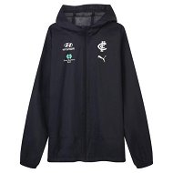 Detailed information about the product Carlton Football Club 2024 Menâ€™s Rain Jacket in Dark Navy/Cfc, Size Large, Polyester by PUMA