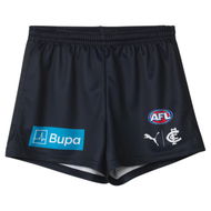 Detailed information about the product Carlton Football Club 2024 Menâ€™s Replica HOME Shorts in Navy/White/Cfc, Size 2XL by PUMA