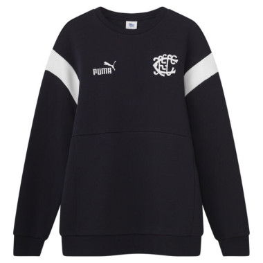 Carlton Football Club 2024 Unisex Heritage Crew Top in Dark Navy/White/Cfc, Size Medium, Cotton/Polyester by PUMA