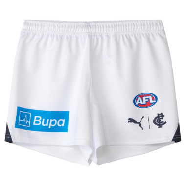 Carlton Football Club 2025 Men's Replica Away Shorts in White/Dark Navy/Cfc Away, Size XL by PUMA