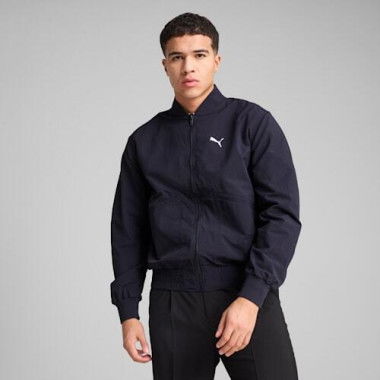 Class Men's Bomber Jacket in New Navy, Size Medium, Polyester by PUMA