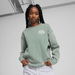 CLASS Women's Comfort Washed Crew Top in Green Moon, Size Medium, Cotton/Polyester by PUMA. Available at Puma for $80.00