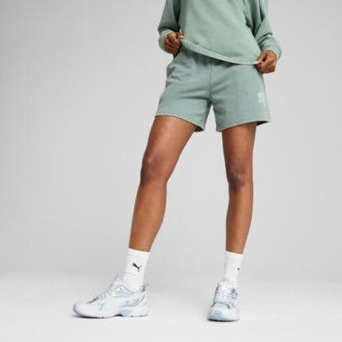 CLASS Women's Washed Shorts 5 in Green Moon, Size XS, Cotton by PUMA