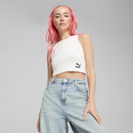 Detailed information about the product CLASSICS Ribbed Women's Crop Top in White, Size Large, Cotton/Polyester/Elastane by PUMA