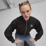 Detailed information about the product Classics Shiny Women's Bomber Jacket in Black, Size Large, Polyester by PUMA