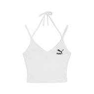 Detailed information about the product CLASSICS Women's Ribbed Crop Top in White, Size Large, Cotton/Polyester/Elastane by PUMA