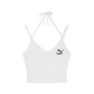 Detailed information about the product CLASSICS Women's Ribbed Crop Top in White, Size Medium, Cotton/Polyester/Elastane by PUMA