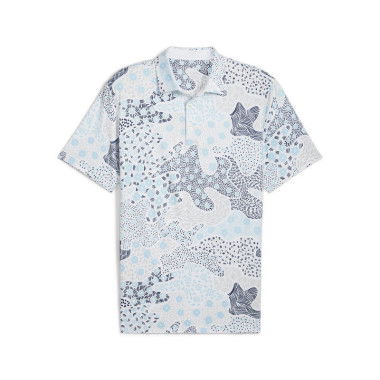 CLOUDSPUN Bloom Camo Men's Golf Polo Top in White Glow/Silver Sky, Size Small, Polyester/Elastane by PUMA