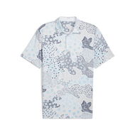 Detailed information about the product CLOUDSPUN Bloom Camo Men's Golf Polo Top in White Glow/Silver Sky, Size Small, Polyester/Elastane by PUMA