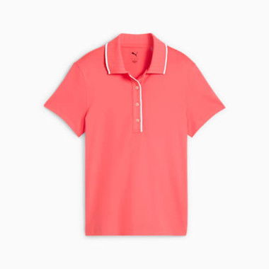CLOUDSPUN Bridges Short Sleeve Golf Polo Women Top in Peach Frost, Size Medium by PUMA
