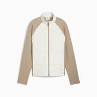 Detailed information about the product CLOUDSPUN Fleece Hybrid Golf Jacket Women in Warm White/Ice Coffee, Size XS, Polyester/Lyocell/Elastane by PUMA