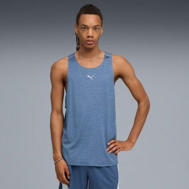 CLOUDSPUN Men's Running Tank Top in Dark Indigo/Heather, Size Large, Polyester/Elastane by PUMA