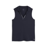 Detailed information about the product Cloudspun Piped Sleeveless Women's Golf Polo Top in Deep Navy, Size Large, Polyester/Elastane by PUMA