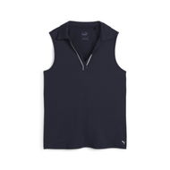 Detailed information about the product Cloudspun Piped Sleeveless Women's Golf Polo Top in Deep Navy, Size XL, Polyester/Elastane by PUMA