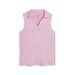 Cloudspun Piped Sleeveless Women's Golf Polo Top in Pink Icing, Size Small, Polyester/Elastane by PUMA. Available at Puma for $42.00