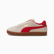 Detailed information about the product Club Suede Unisex Sneakers in Alpine Snow/Club Red/Gold, Size 4.5, Textile by PUMA