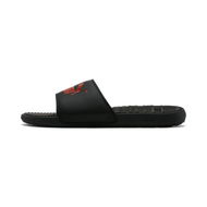 Detailed information about the product Cool Cat Unisex Slides in Black/High Risk Red, Size 10, Synthetic by PUMA