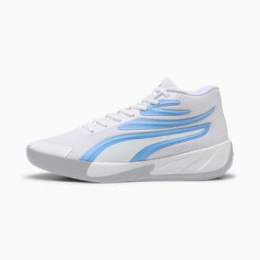 Court Pro Unisex Basketball Shoes in White/Della Robbia Blue, Size 10, Synthetic by PUMA Shoes