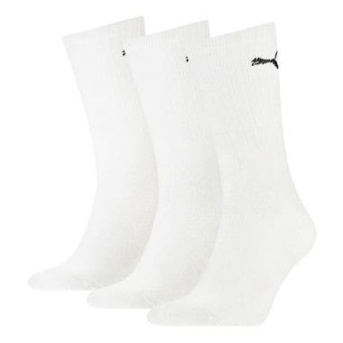 Crew Socks (3 Pairs) Unisex in White, Size 3.5