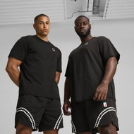 Detailed information about the product Crowd Craze Men's Mesh Basketball Shorts in Black, Size Small, Polyester by PUMA