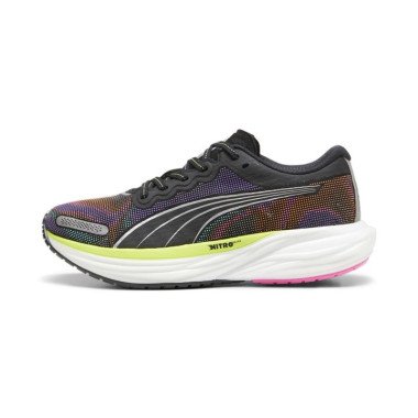 Deviate NITROâ„¢ 2 Women's Running Shoes in Black/Lime Pow/Poison Pink, Size 9, Synthetic by PUMA Shoes