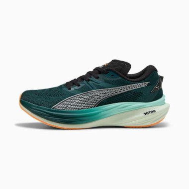Deviate NITROâ„¢ 3 Running Shoes Men in Green Terrain/Heat Fire, Size 12, Synthetic by PUMA Shoes